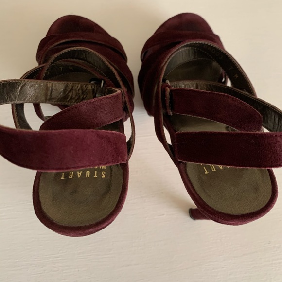Stuart Weitzman Strappy Platform Heels - Suede 7 - Picture 6 of 6